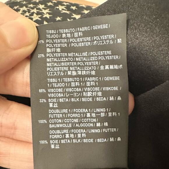 Saint Laurent Iconic Le Smoking Jacket Black w/ Silver Star Woven Jacquard FR 34 - Picture 11 of 15